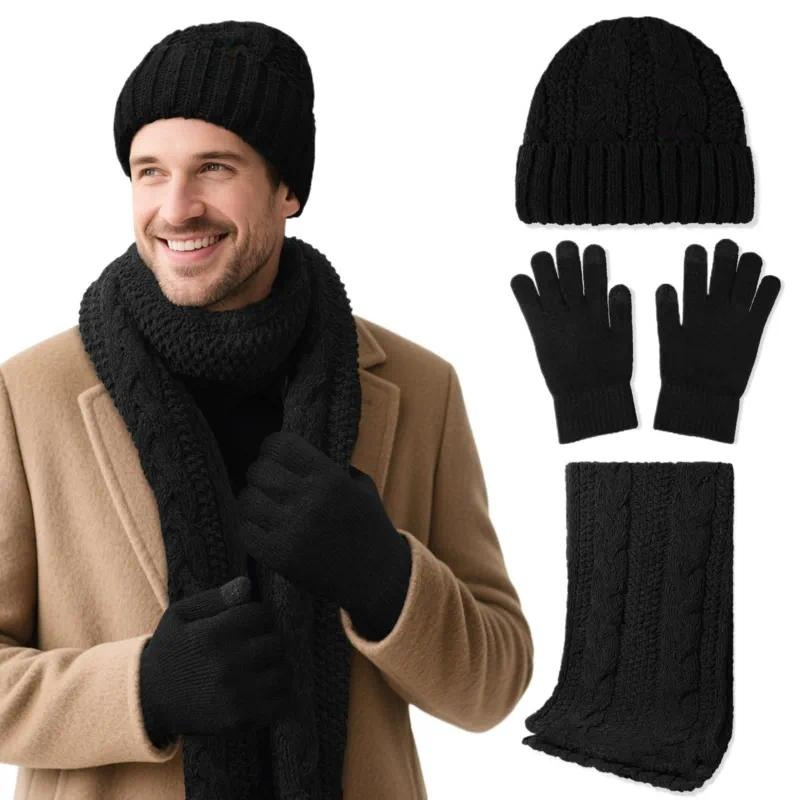 Wool Glove Lined - Winter Wool Hat Scarf Gloves Set
