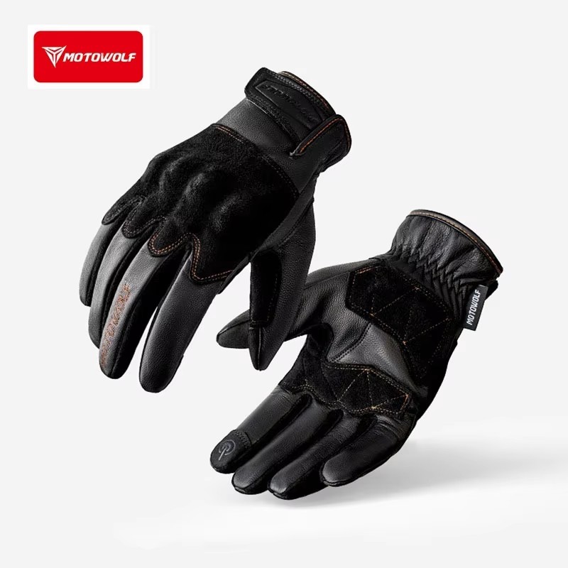 Leather Motorcycle Gloves Retr - Motorcycle Glove Knuckle 评论和价格