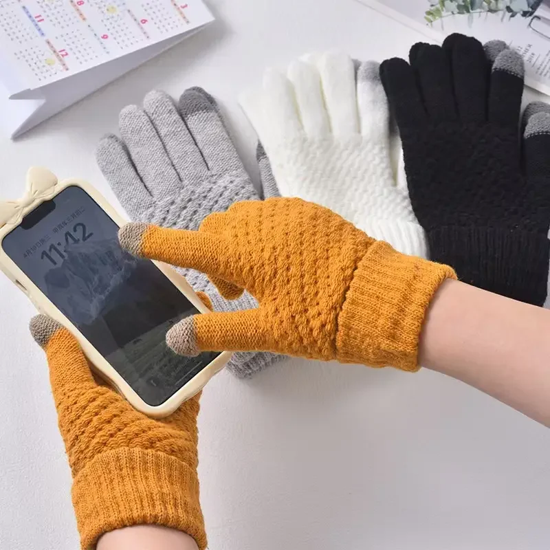 1-4Pairs Winter Touchscreen Gl - Wool Glove Lined 评论和价格