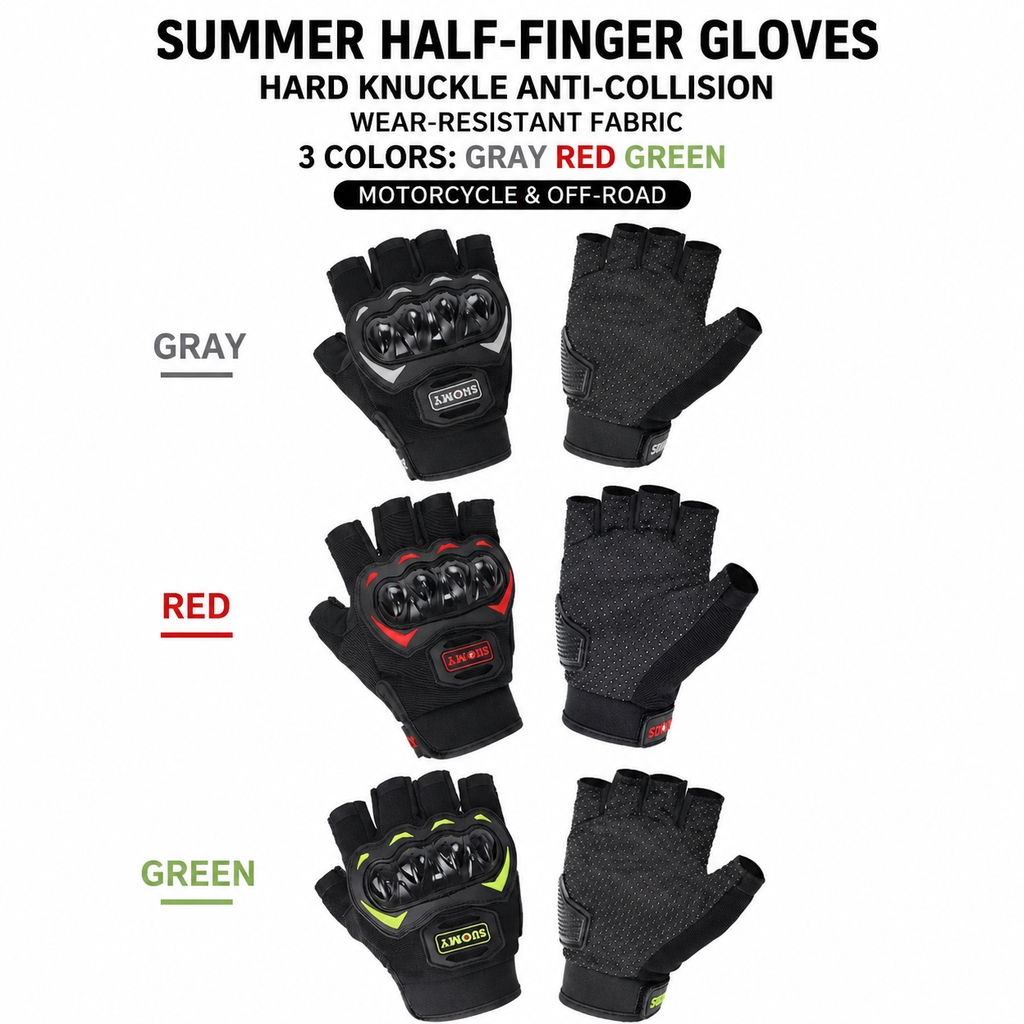 Summer Motorcycle Half Finger  - Motorcycle Glove Knuckle 评论和价格