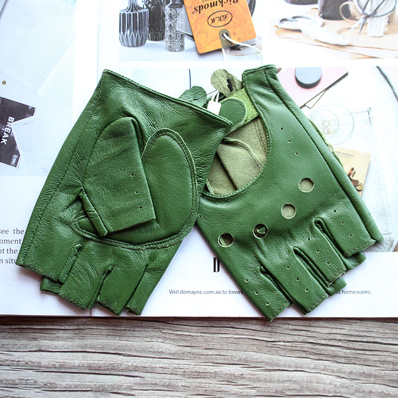 New Women's Sheepskin Half Fin - Leather Driving Glove 评论和价格