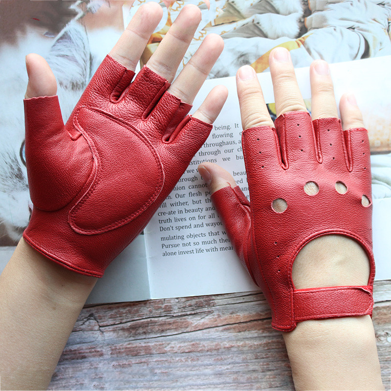 New Women's Sheepskin Half Fin - Leather Driving Glove 评论和价格