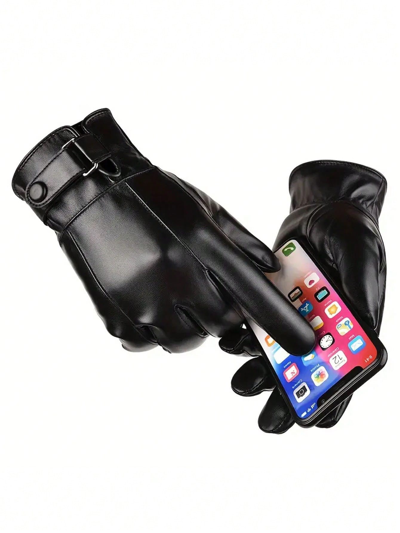 Men's Winter Warm Faux Leather - Leather Driving Glove 评论和价格