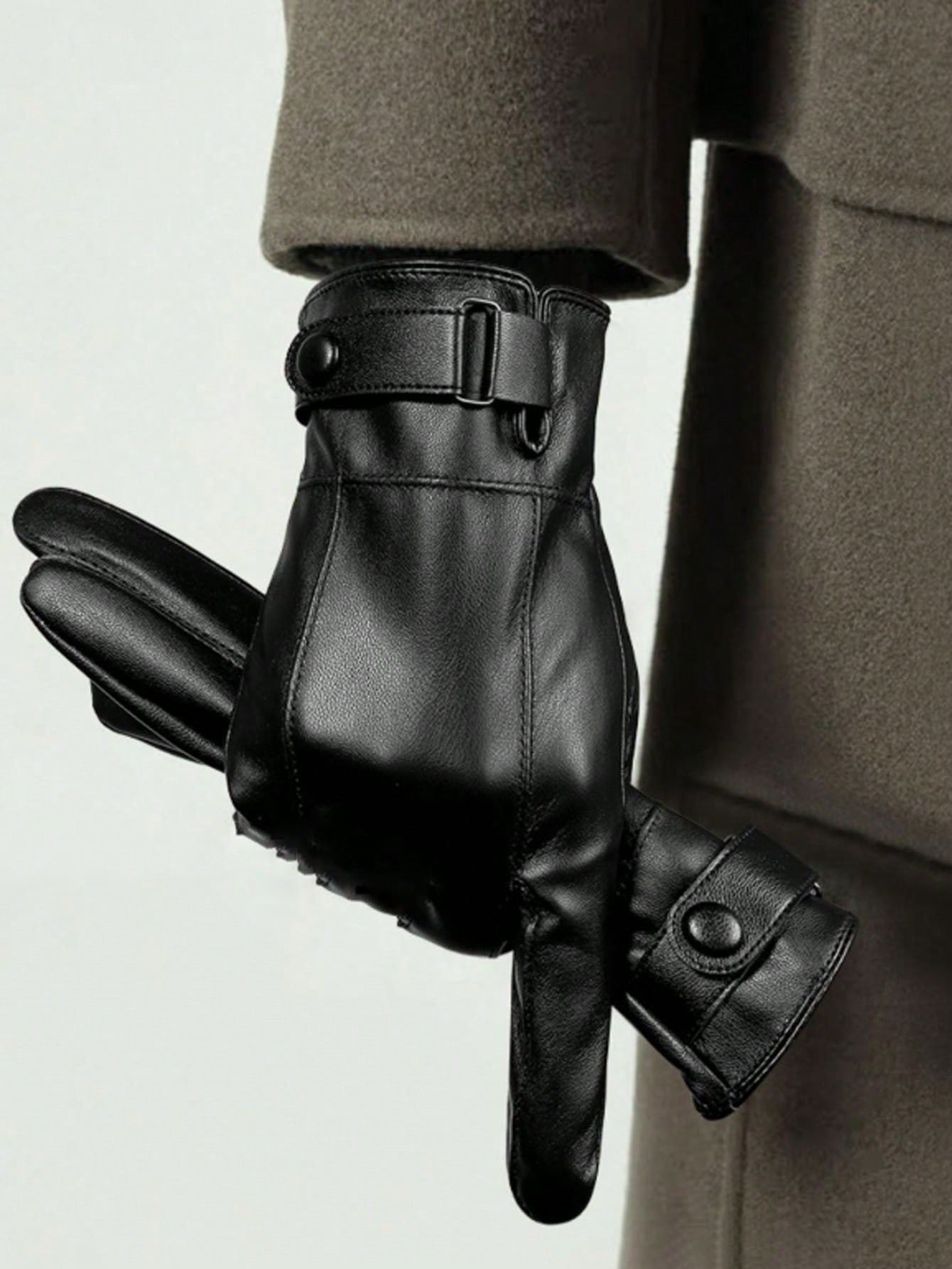 Men's Winter Warm Faux Leather - Leather Driving Glove 评论和价格