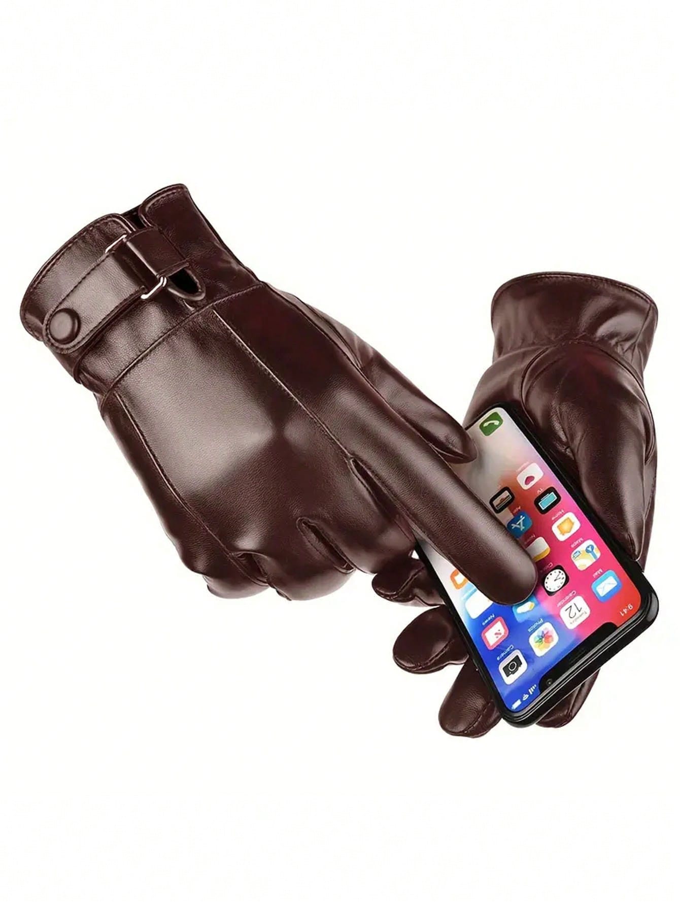 Men's Winter Warm Faux Leather - Leather Driving Glove 评论和价格
