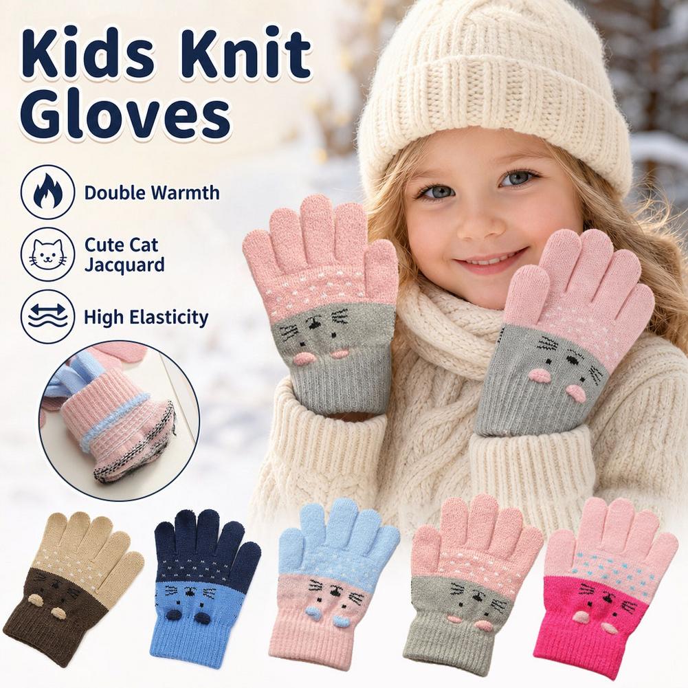 Kids Knit Gloves Winter Fleece - Wool Glove Lined 评论和价格