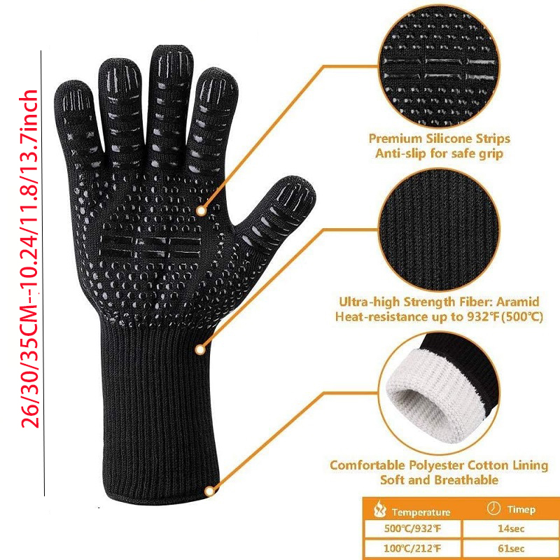 BBQ Gloves Flame Retardant Non - Heat Resistant Glove 评论和价格