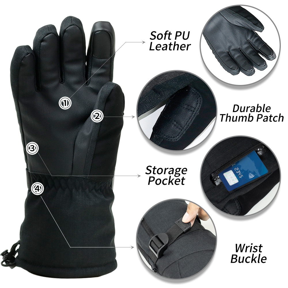 COPOZZ Unisex Adult Winter Ski - Ski Glove Waterproof 评论和价格
